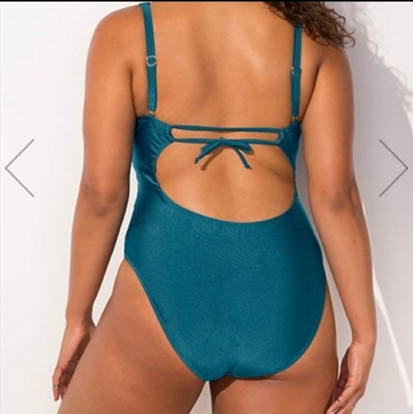 NWTs Ashley Graham x Swimsuits For All Meknes Blue Underwire Swimsuit - Picture 5 of 6